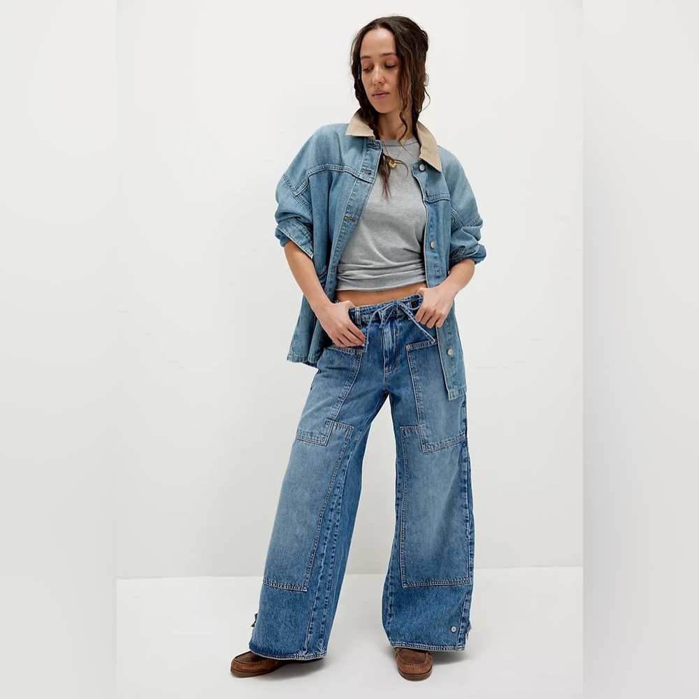 Free People CRVY Outlaw Wide-Leg Jeans